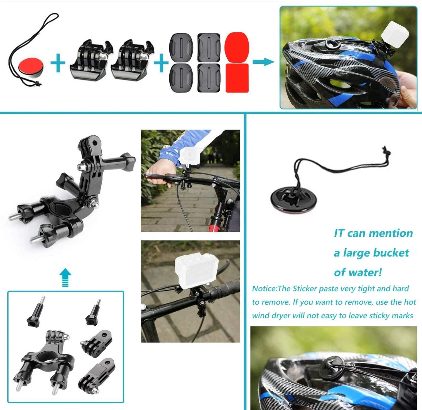 Action camera Accessories For Gopro Hero 10 9 8 7 5 4 For Suction Cup For Glass Mount 4k Case Helmet
