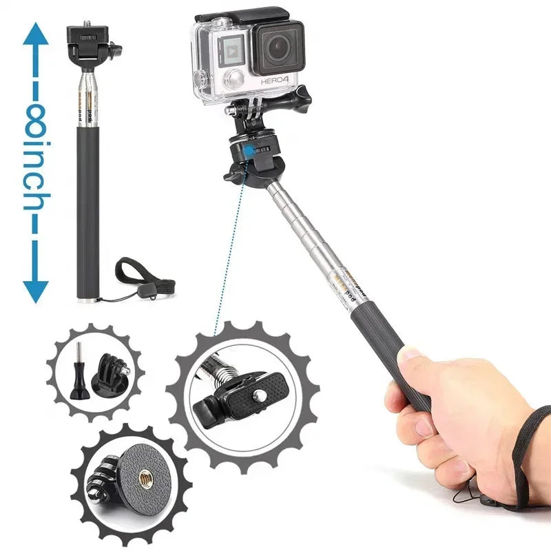 Kit for Gopro Hero Head Strap Wrist Strap Mount Selfie Stick