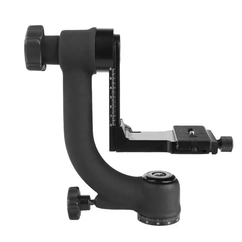 Panoramic Gimbal Head Pan Tilt Aluminum Professional 360 Degree Tripod Head Quick Release Plate For DSLR Camera Telephoto Lens