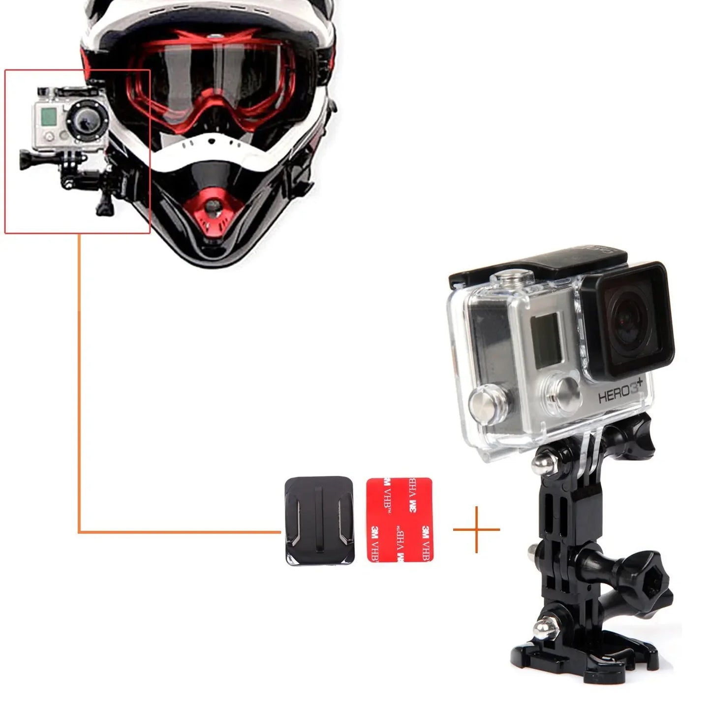 Action camera Tripod accessories For Gopro Hero Set Helmet Extension Arm Mount Kit Curved Selfie Stick For Xiaomi for Sjcam