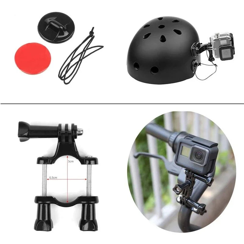 Action Cam tripod monopod Accessories Set Chest Head Strap Mount Kits for GoPro Hero